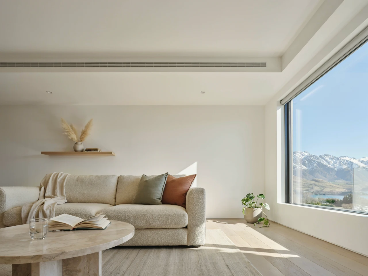 Ducted heat pump in Queenstown living room